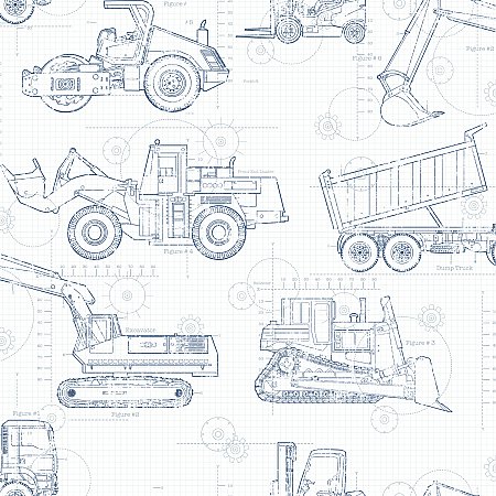 Construction Blueprint Wallpaper