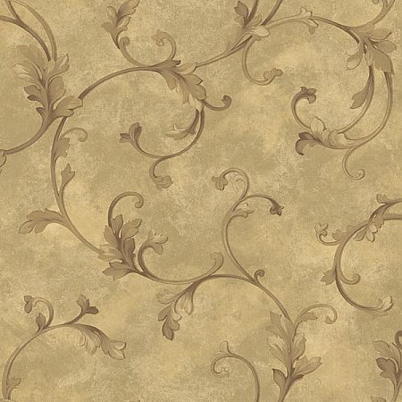 Voluta Bronze Acanthus Scroll Wallpaper