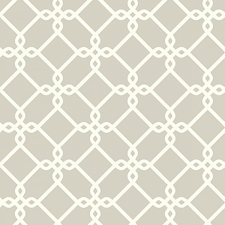 Ashford House Threaded Links Wallpaper - White/Gray