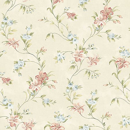 Lorraine Lily Peach Floral Wallpaper