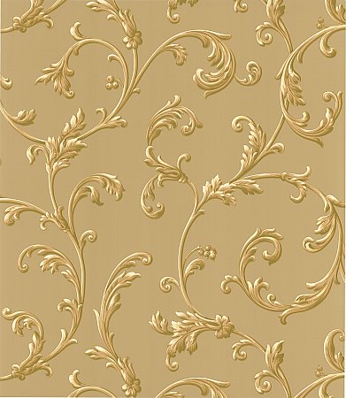 Sylvia Gold Ornate Scroll Wallpaper