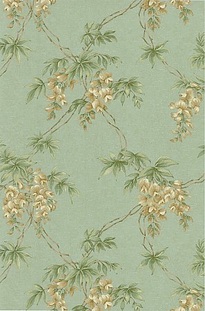 Annabelle Teal Floral Toile Wallpaper