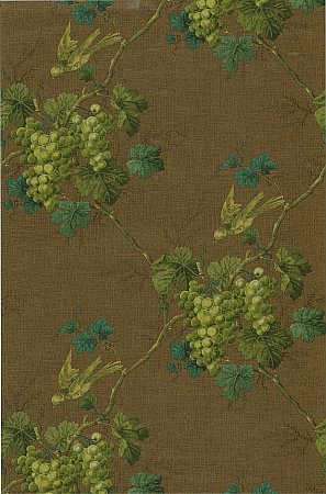 Napa Valley Brown Grape Toile Wallpaper