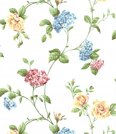 Glenmont White Floral Trail Wallpaper