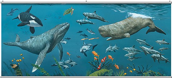 Deep Sea Whales Minute Mural 121739