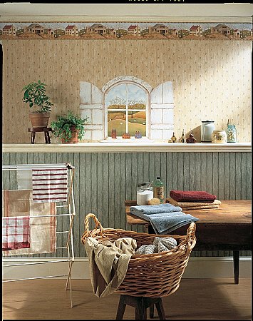 A Homestead Window Mural 252-59124 roomsetting