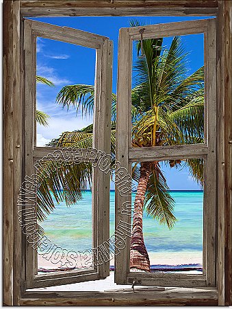 Beach Cabin Window Mural #5 