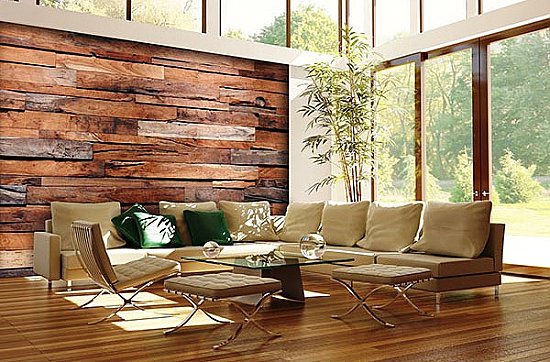 Reclaimed Wood DM150 by Ideal Decor Roomsetting