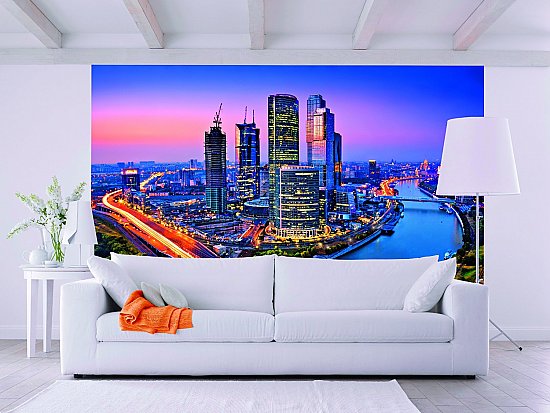 Moscow Twilight Wall Mural by Ideal Decor roomsetting