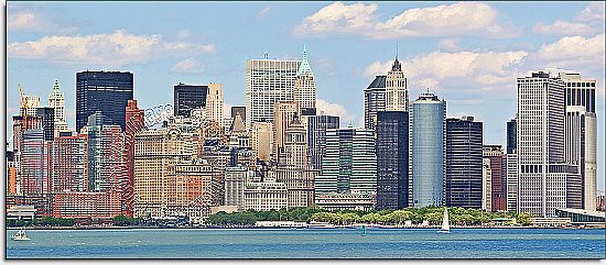  	NYC Panoramic (Color) One-piece Peel & Stick Canvas Wall Mural