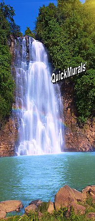 Rainbow Waterfall 1-piece Peel & Stick Door Mural