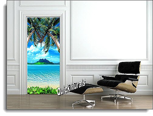 Tropical 1-piece Peel & Stick Door Mural