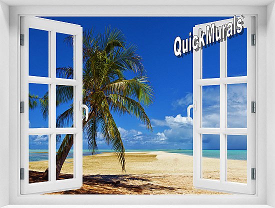 African Beach Window Mural