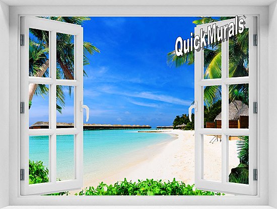 Mauai Beach Window Mural