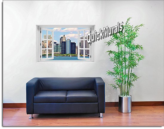 New York City (Color) #1 Window Mural Roomsetting