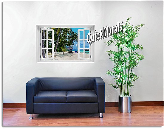 Tropical Resort Window Mural Roomsetting