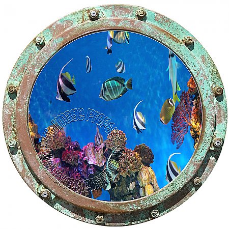 Undersea Porthole #2 Peel and Stick Canvas Wall Mural