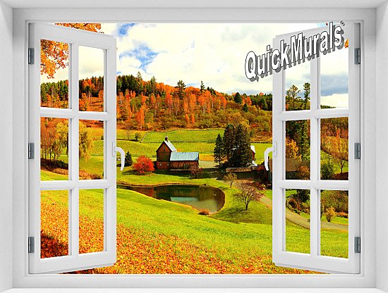 Vermont Farmhouse Window Mural