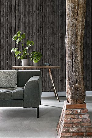 Azelma Charcoal Wood Wallpaper