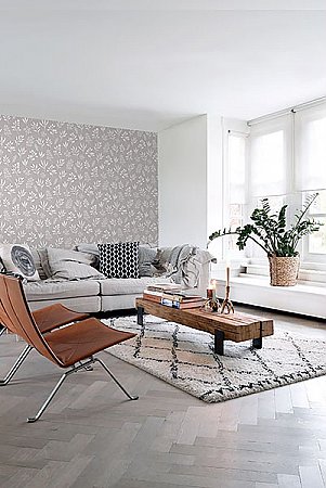 Cynara Grey Scandinavian Floral Wallpaper