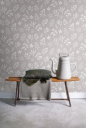 Cynara Grey Scandinavian Floral Wallpaper