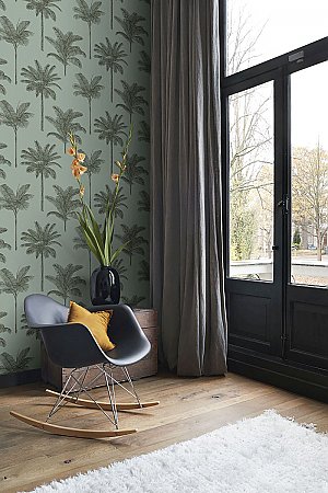Taj Sage Palm Trees Wallpaper