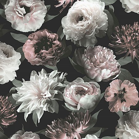 Contessa Blush Flowers Wallpaper