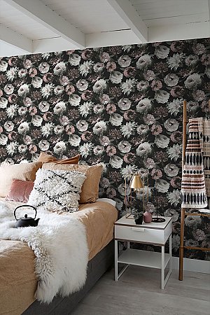 Contessa Blush Flowers Wallpaper