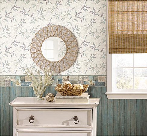 Chatham Teal Driftwood Panel Wallpaper