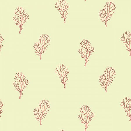 Islamorada Green Coral Branch Wallpaper