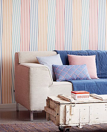 Maryam Multicolor Modern Stripe Wallpaper