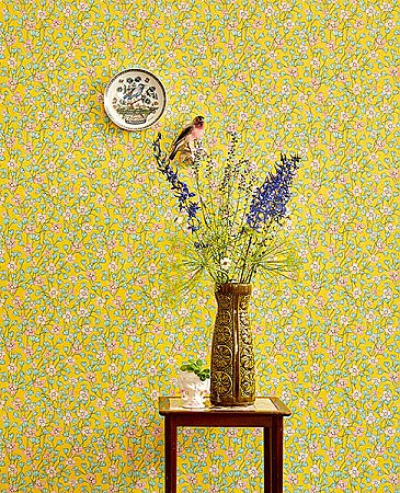 Maja Mustard Miniature Floral Wallpaper