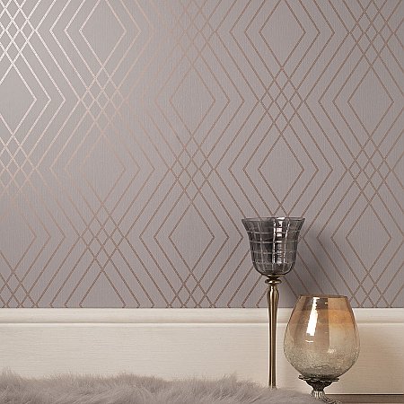 Shard Grey Trellis Wallpaper