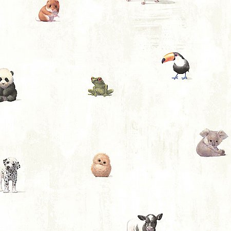 Tate Light Grey Animal Alphabet Wallpaper