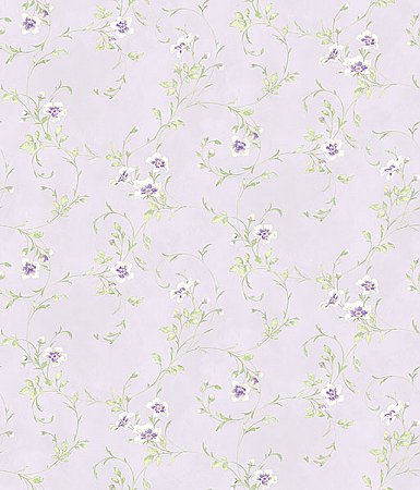 Capri Lavender Floral Scroll Wallpaper