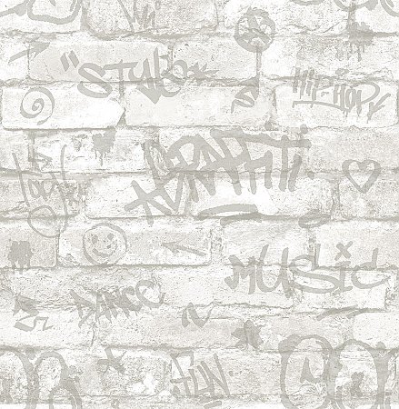 Rodney White Tagged Brick Wallpaper