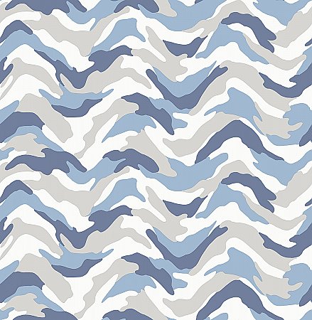 Stealth Blue Camo Wave Wallpaper