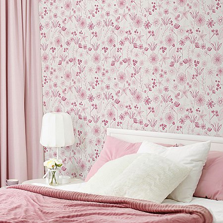 Mariska Pink Meadow Wallpaper