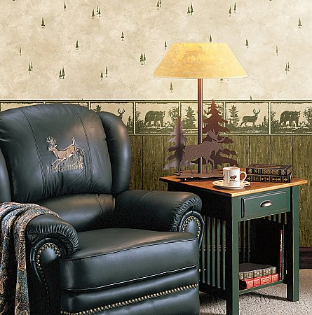 Rodeo Green Outhouse Wood Wall Wallpaper Wallpaper