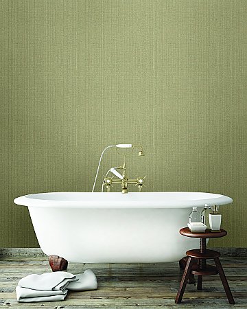 Berge Green Natural Linen Faux Effect Wallpaper Wallpaper