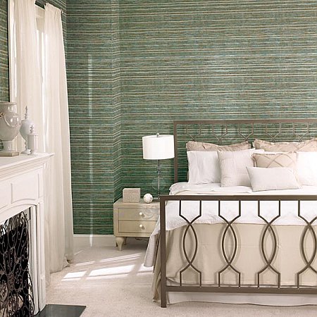 Horizon Green Stripe Texture Wallpaper