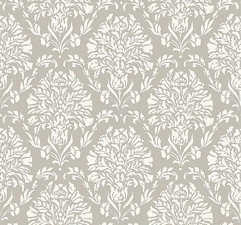 Block Print Damask Wallpaper