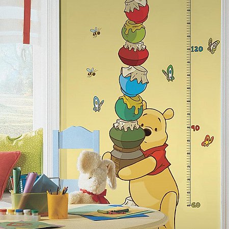 WINNIE THE POOH - POOH & FRIENDS PEEL AND STICK METRIC GROWTH CHART WALL DECALS