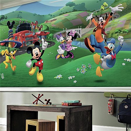 Roommates Decor Mickey and Friends Roadster Racer XL Chair Rail Prepasted Mural