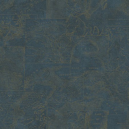 Conrad Blue Map Wallpaper