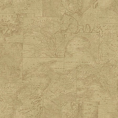 Conrad Beige Map Wallpaper