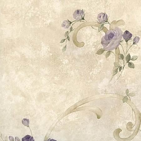 Escot Purple Tearose Acanthus Wallpaper
