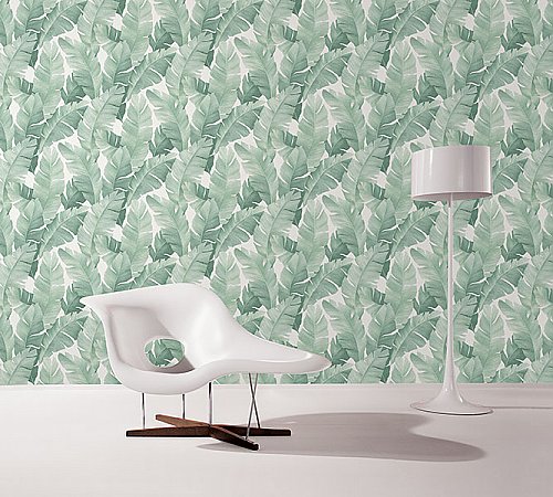 Attalea Green Palm Leaf Wallpaper