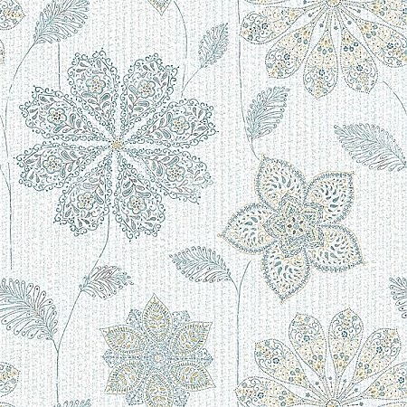 Gypsy Floral Blue/Green Peel & Stick Wallpaper