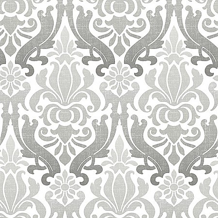Grey Nouveau Damask Peel & Stick Wallpaper